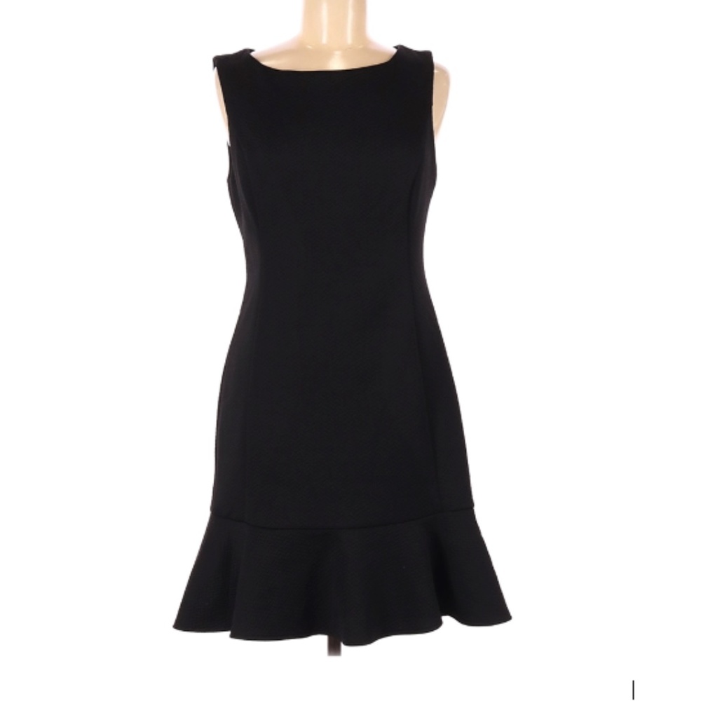 Betsey Johnson Black Quilted Ruffle Dress